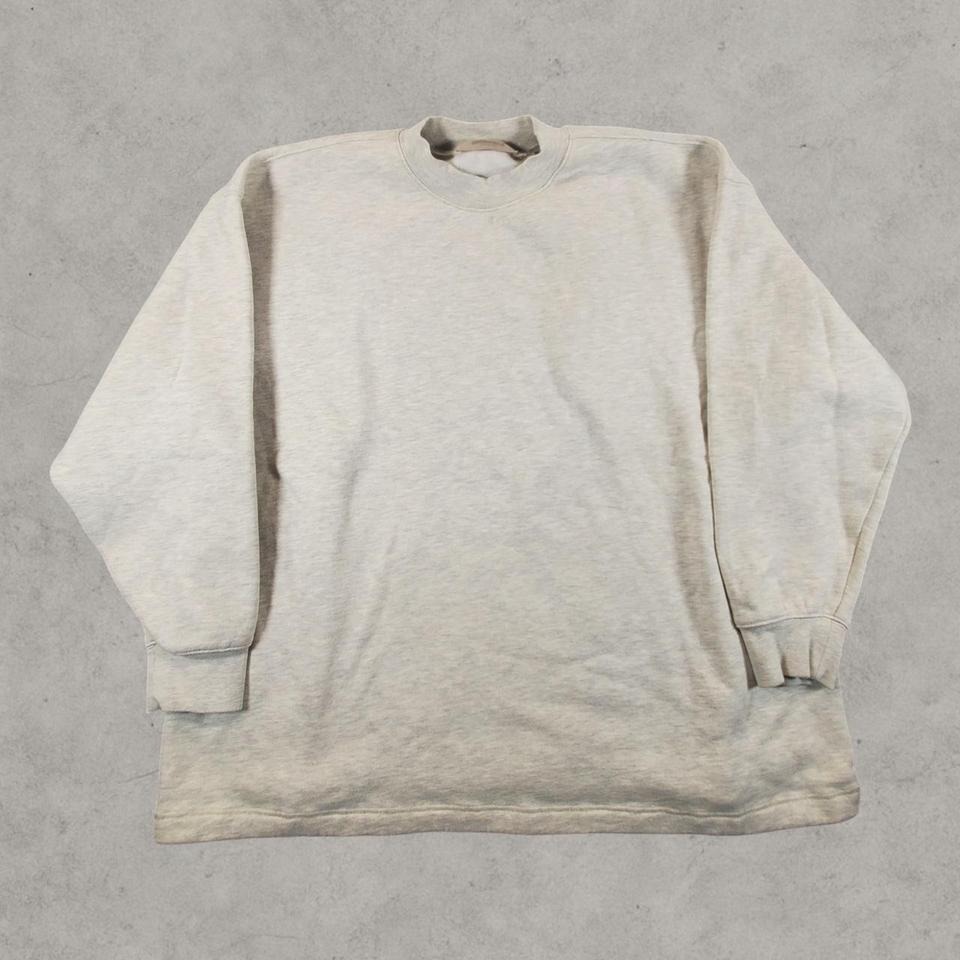 Fear Of God Essentials Sweatshirt Mens Medium Gray Spellout Cozy Gym Oversized